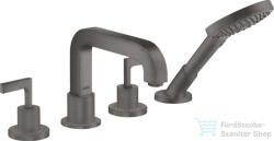 Hansgrohe AXÍOR CITTERIO 4 üléses kádtöltő csaptelep zuhanyszettel, szálcsiszolt fekete króm 39446340 (39446340)