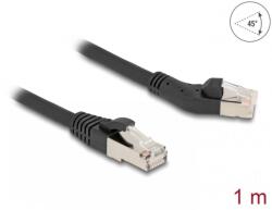 Delock Cablu de retea RJ45 6A S/FTP drept/unghi stanga 45 grade 1m Negru, Delock 80608 (80608)