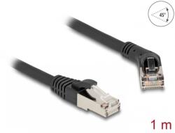 Delock Cablu de retea RJ45 6A S/FTP drept/unghi 45 grade dreapta 1m Negru, Delock 80489 (80489)