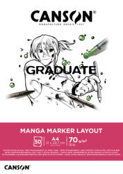 Canson Rajzlaptömb Ultrafehér Manga A/4 200 Gramm Álló Fejben Ragasztott 30 Ív/Tömb Graduate (C31250P024)