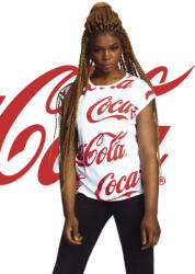 Mr. Tee Ladies Coca Cola AOP Tee white