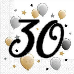 Boldog Születésnapot Happy Birthday 30 Milestone szalvéta 20 db-os 33x33 cm