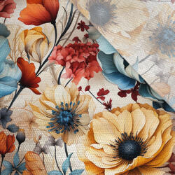 Takoy Viszkóz vászon fényes hatással - sötét virágok 93