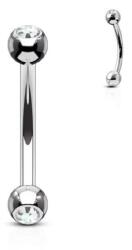  Banán piercing titánból csillogó kővel 8