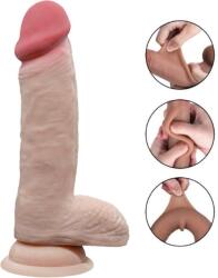 Mokko Toys Dildo Noah Sliding&Bendable, TPE Strat Dublu, Natural, 20cm Dildo