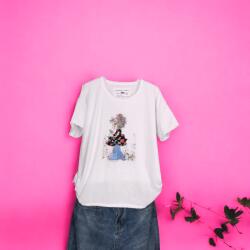 Ie Traditionala Tricou Dama cu Fetite Alb 14