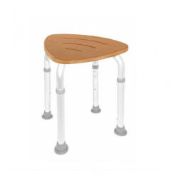 SUNDO Scaun de baie din lemn, cu inaltime reglabila, greutate maxima 136 Kg, Alb