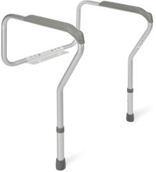 Timago Cadru de sprijin pentru toaleta, inaltime ajustabila, latime ajustabila, suport pentru maini, antiderapant, greutate maxima 100 Kg, Gri