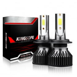 KingSofe Kit 2 becuri auto LED, KingSofe, Soclu H1, putere set 72W, 12.000 lumeni