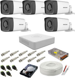 Hikvision Sistem camere supraveghere audio-video Hikvision, 2MP, 5 camere , IR 40m