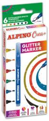 Alpino Set ALPINO Crea+ Glitter marker, 6 culori/set (MS-AR000178)