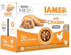 Iams Cat Delights alutasak Kitten & Junior csirke falatkák ízletes szószban, Multipack 12x85g - webshop