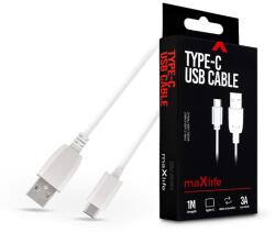 Maxlife 15W USB/Type-C adat- és töltőkábel 1m - fehér