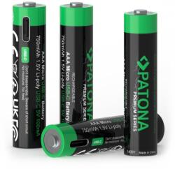 PATONA AAA/LR03 Li-Pol 500mAh 1, 5V USB-C töltéssel, 4 db (PT1409)