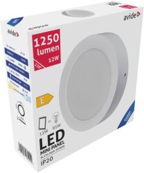 Avide ACSMCW-R-12W-PC | AV-BOLP Avide fali, mennyezeti LED panel kerek 1x LED 1250lm 6400K (ACSMCW-R-12W-PC)