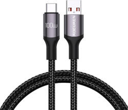 Gyorstöltő kábel Rocoren USB-A USB-C Retro sorozat 2m 100W (szürke) (RCPBAT1-RTB0G)