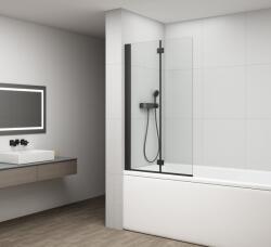 POLYSAN Polysan, ROTA BLACK összecsukható kádparaván 900mm, átlátszó üveg, FB900 (FB900)