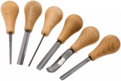 BeaverCraft Set de dalti pentru sculptura in lemn cu maner modelat pentru palma BeaverCraft SC05, 6 piese (BVRCSC05) Dalta
