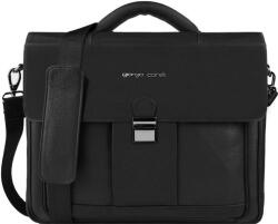 Giorgio Carelli férfi, bőr, fekete színű laptoptartós aktatáska, oldaltáska (338800-002)