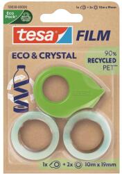 tesa Ragasztószalag 19mmx10m irodai újrahasznosított 2 db víztiszta szalag+adagoló Tesa Eco & Crystal (59038-00000-00) - tintasziget