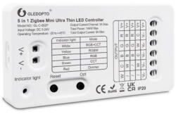 Gledopto GL-C-002P (6A), Zigbee Pro 5-az-1-ben Mini LED vezérlés (Zigbee+RF) 5V-24V DC, 6A (GLE-REL-C002P-6A)