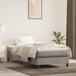 vidaXL Матрак покет пружини, за деца, средна твърдост, светлосив, 80x160 см, кадифе (4016546)