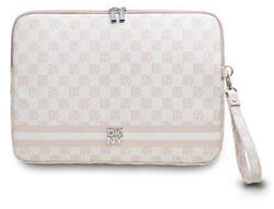 DKNY PU Leather Checkered Pattern and Stripe Laptop táska, 13-14", rózsaszín (DKCS14PVSHLP)