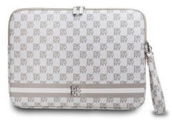 DKNY PU Leather Checkered Pattern and Stripe Laptop táska, 13-14", bézs (DKCS14PVSHLE)