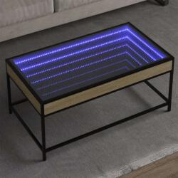 vidaXL sonoma tölgy végtelen hatású LED-es dohányzóasztal 90x50x41 cm (847688) - pepita