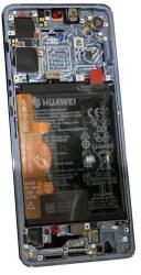 Huawei 02354HMF Gyári Huawei P30 Jégkristály kék OLED kijelző érintővel kerettel előlap + akkumulátor (02354HMF)