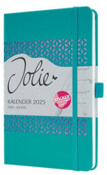 Sigel Naptár, A5, heti, 2025, kemény boritó, SIGEL "Jolie", csillogó türkiz (SIJ5215)