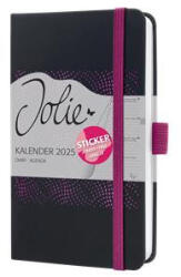 Sigel Naptár, A6, heti, 2025, kemény boritó, SIGEL "Jolie", fekete-pink (SIJ5212)