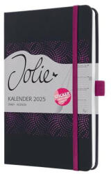 Sigel Naptár, A5, heti, 2025, kemény boritó, SIGEL "Jolie", fekete-pink (SIJ5213)