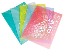 FlexOffice Irattartó tasak, A4, PP, patentos, 180 mikron, FLEXOFFICE "FO-CBF05", vegyes színek (FOCBF05V) - fapadospatron
