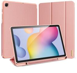 Samsung Tab S6 Lite 10.4 (2020 / 2022 / 2024) SM-P610 / P615 / P613 / P619 / P620 / P625, mappa tok, Trifold, érintőceruza tartó, Dux Ducis Domo, rózsaszín