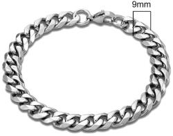  Elegance nemesacél karlánc dekoratív csiszolású ezüst színű karlánc 9 mm x 18 cm - 20 cm - 22 cm -24 cm hosszúságban választható (1363)
