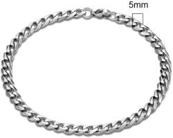  Elegance nemesacél karlánc dekoratív csiszolású ezüst színű karlánc 5 mm x 18 cm - 20 cm - 22 cm -24 cm hosszúságban választható (1344)