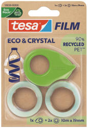 tesa Ragasztószalag 19mmx10m irodai újrahasznosított 2 db víztiszta szalag+adagoló Tesa Eco & Crystal - delfinbuvar