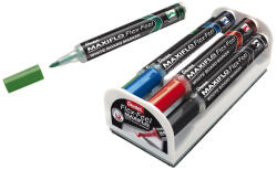 Pentel Táblamarker+törlő készlet 1-5mm, hajlékony hegyű, Pentel Maxiflo Flex Feel, 4 klf. szín - delfinbuvar
