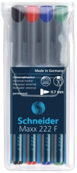 Schneider Alkoholos marker OHP 0, 7mm tűhegyű Schneider Maxx 222 F 4 klf. szín - delfinbuvar
