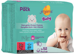 JimJams Jimjams baby nedves popsitörlőkendő illatmentes multipack 3x52db 156 db
