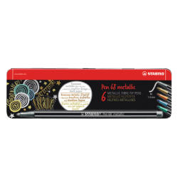STABILO Rostirón, filctoll készlet, 1mm, M Stabilo PEN metallic 6806/8-32 6 db-os klt - delfinbuvar