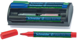 Schneider Tábla- és flipchart marker készlet 1-3mm, szivaccsal Schneider Maxx Eco 110, 4 klf. szín - delfinbuvar