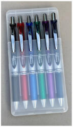Pentel Írószertartó asztali műanyag 6db-os készlet BL77 toll, Pentel 6 klf. szín - delfinbuvar