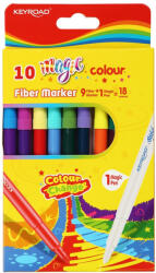 Keyroad Rostirón, filctoll készlet 10 db/doboz Keyroad Magic fiber marker 18 klf. szín - delfinbuvar