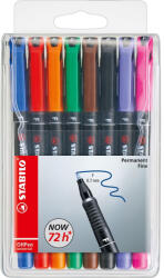 STABILO Alkoholos marker készlet 0, 7mm, STABILO OHPen F, 8 klf. szín - delfinbuvar