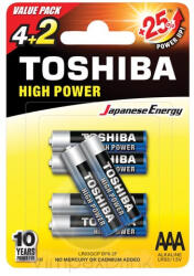 Toshiba alkáli elem LR3 BP6 AAA/4+2db - delfinbuvar