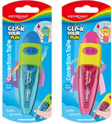 Keyroad Hibajavító roller 5mm x 6m nyomógombos, Keyroad, vegyes színek
