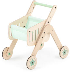 MamaToyz Antepremergator din lemn 2 in 1 MamaToyz cu cos de cumparaturi (Mtyz_shopper) - kidostore