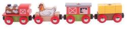 Bigjigs Toys Trenuletul fermei vesele - BigJigs (BJT466) Trenulet